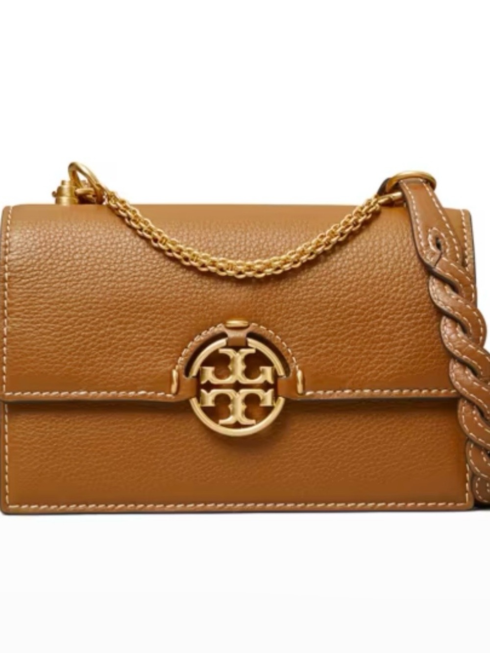Tory Burch Mini Miller Braided Adjustable Gold Handle Convertible Crossbody Bag
